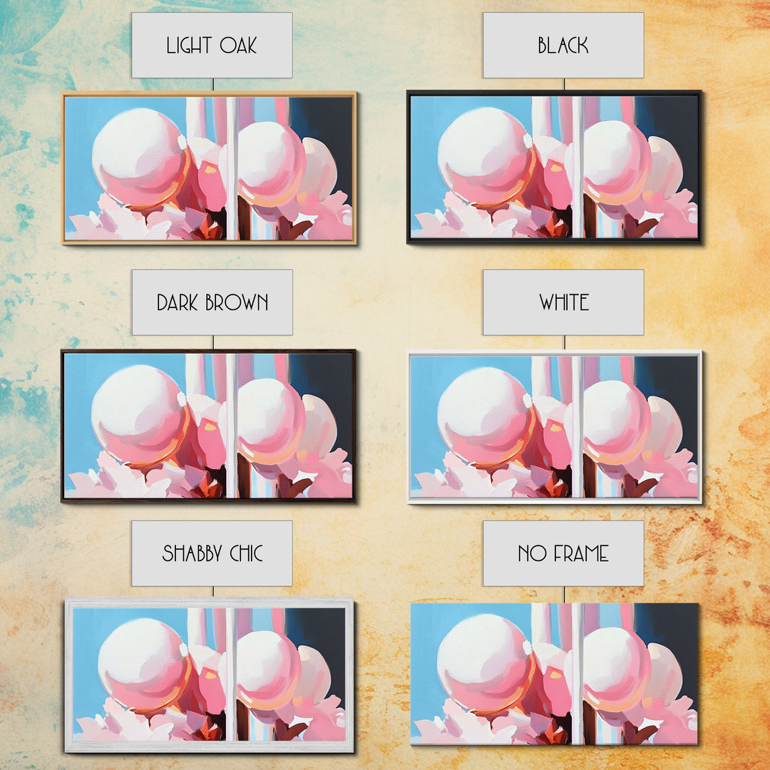 Abstract Sphere Art, Modern Pastel Aesthetic, Surreal Reflection Painting, Dreamy Minimalist Home Decor, Unique Wall Art, Canvas Print