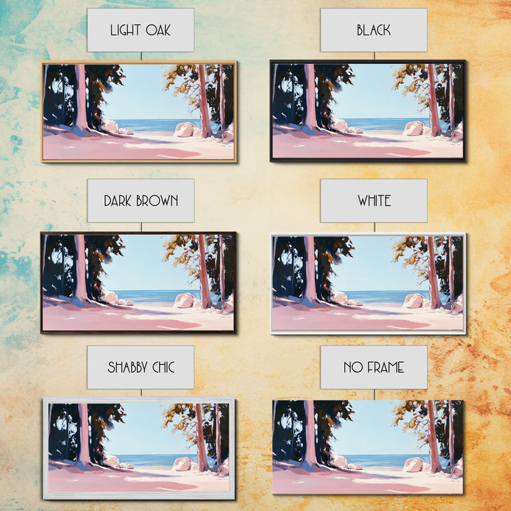 Beach View, Forest Path, Serene, Canvas Print, Coastal Home Decor, Nature Wall Art, Minimalist Art, Bedroom Wall Art, Tranquil Aesthetic