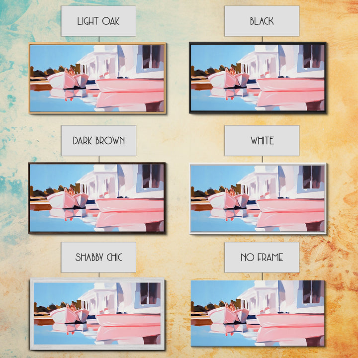 Boats Harbor, Reflection, Canvas Print, Coastal Art, Nautical Wall Art, Minimalist Home Decor, Serene Seascape, Modern Living Room Art