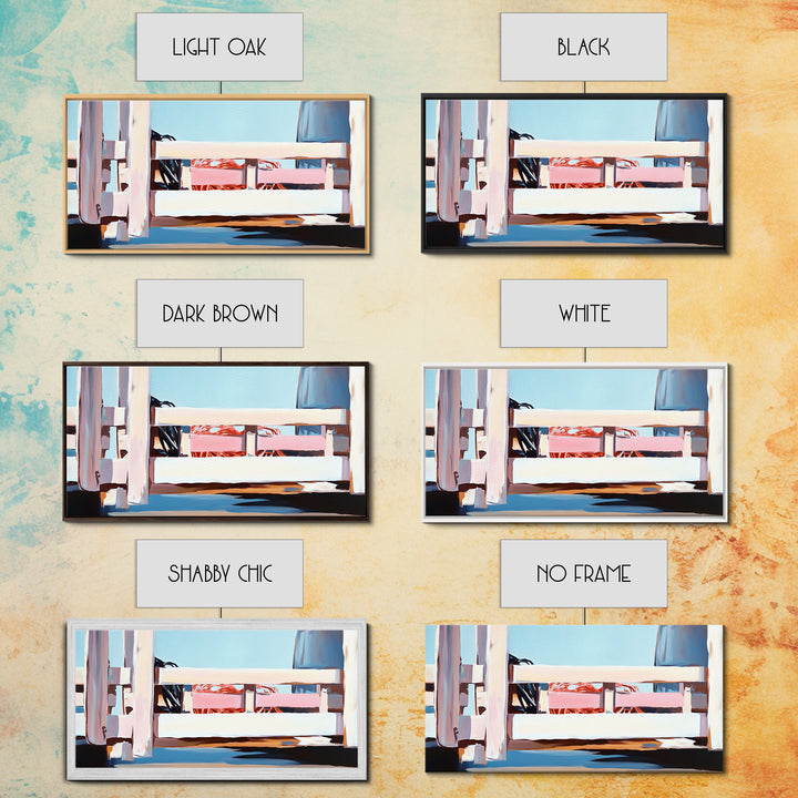 Boardwalk by the Beach, Coastal Landscape Print, Seaside Home Decor, Nautical Beach House, Minimalist Summer Art, Living Room Canvas Print