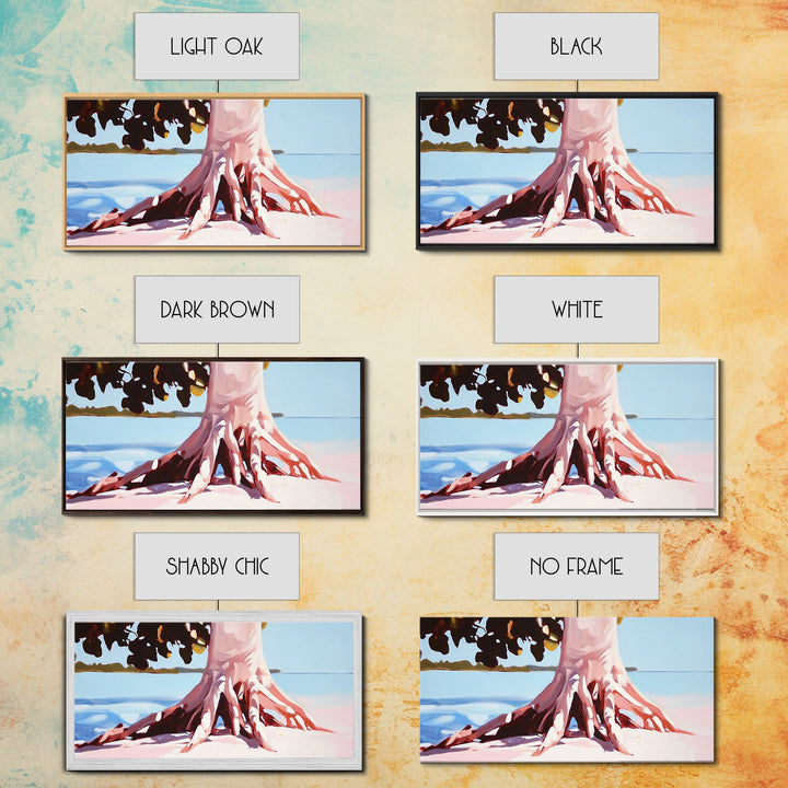 Coastal Tree Roots, Tropical Beach Art, Seaside Nature Print, Boho Coastal Decor, Nautical Wall Art, Living Room Canvas Print