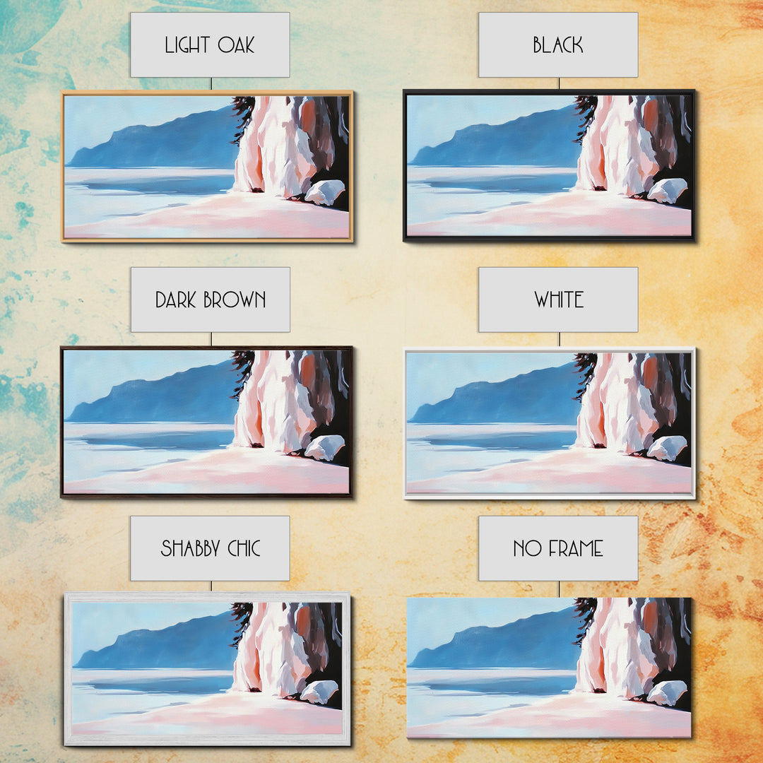 Cliffside Shoreline, Coastal Nature Print, Ocean Landscape Art, Scenic Beach Decor, Nautical Adventure Wall Art, Office Canvas Print