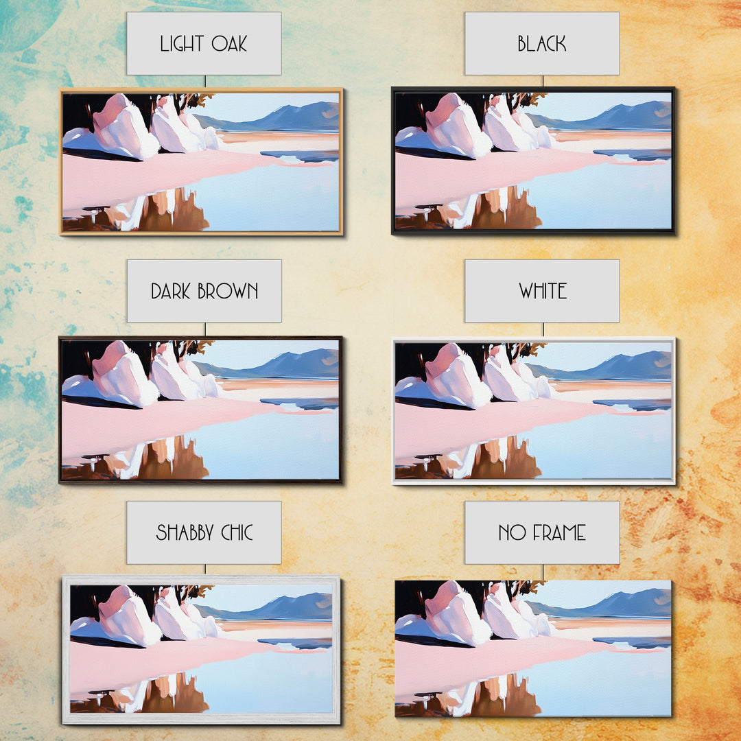 Beach Reflection, Sand, Canvas Print, Modern coastal decor, boho beach painting, tranquil water reflections, soft pastels, minimalist art