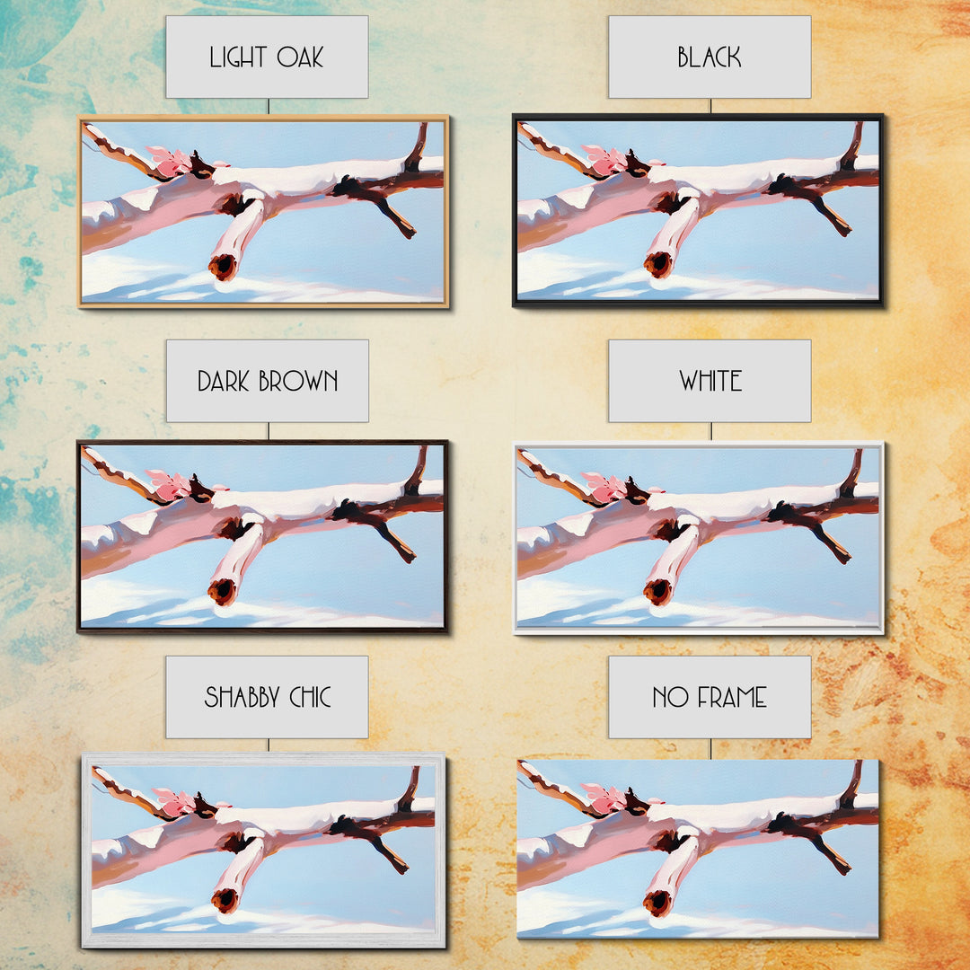 Branch Harmony, Nature Abstract, Earthy Tones, Framed Canvas Print, Bohemian Wall Art, Botanical Decor, Cozy Home Accent, Neutral Artwork