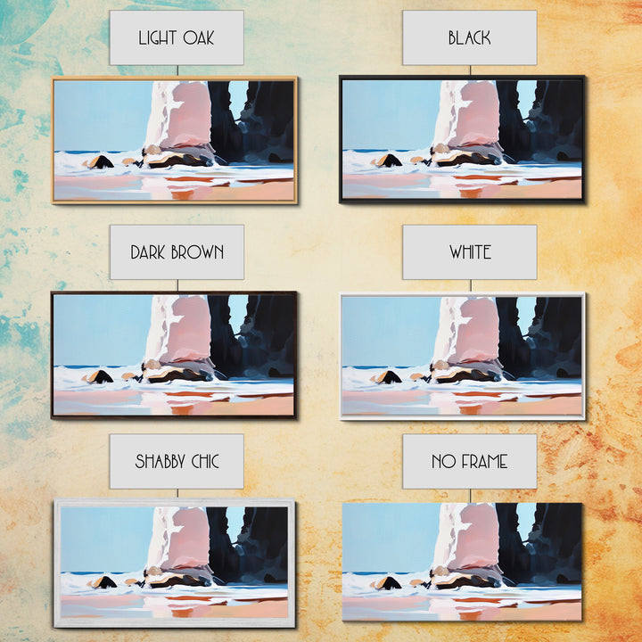 Coastal Rock, Seascape Art, Framed Canvas Print, Minimalist Beach Decor, Modern Wall Art, Ocean Landscape, Large Wall Art, Living Room