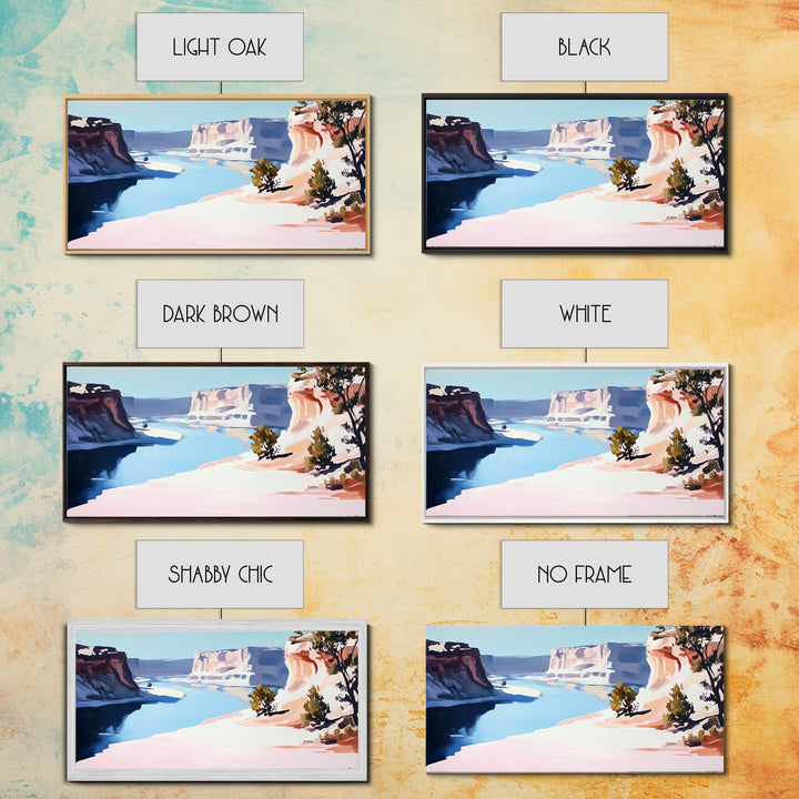 Desert River, Southwest Landscape, Canvas Print, Boho Wall Art, Nature Painting, Earthy Home Decor, Western Art, Office Wall Art