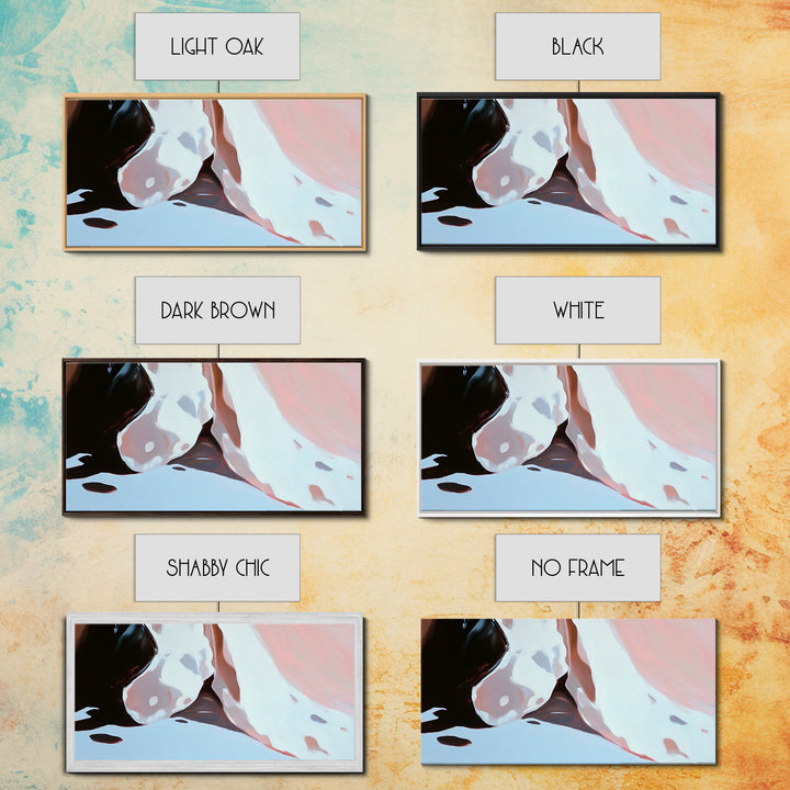 Close Up, Abstract Soft Art, Dreamy Minimalist Painting, Pastel Blue and Pink, Aesthetic Wall Decor, Neutral Modern Art, Canvas Print