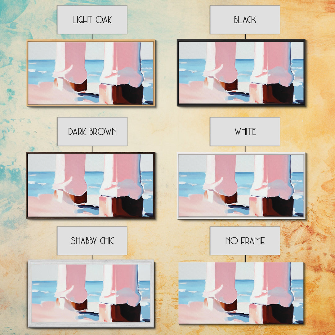 Coastal Pier, Beachside Serenity, Nautical Theme, Ocean Blue Artwork, Minimalist Coastal Art, Tranquil Scene, Canvas Print, Entryway