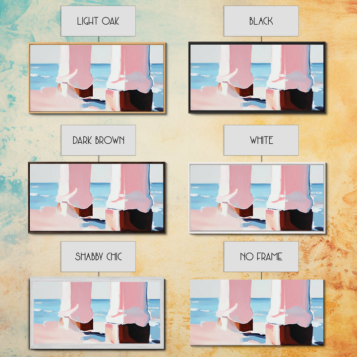 Coastal Pier, Beachside Serenity, Nautical Theme, Ocean Blue Artwork, Minimalist Coastal Art, Tranquil Scene, Canvas Print, Entryway