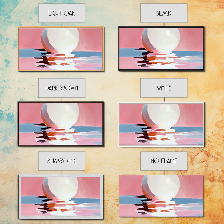 Blush Waves, Surf Art, Framed Canvas Print, Pink Seascape, Coastal Decor, Feminine Ocean Painting, Minimalist Wall Art