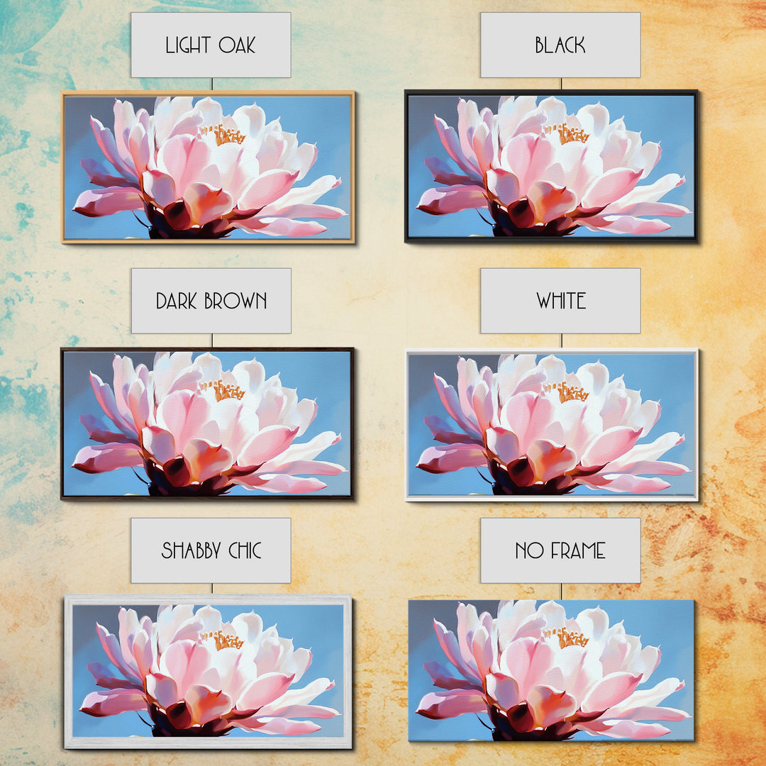 Blooming Cactus, Floral Wall Art, Desert Aesthetic, Boho Nature Decor, Soft Pink Botanical, Succulent Art, Canvas Print, Kitchen Decor