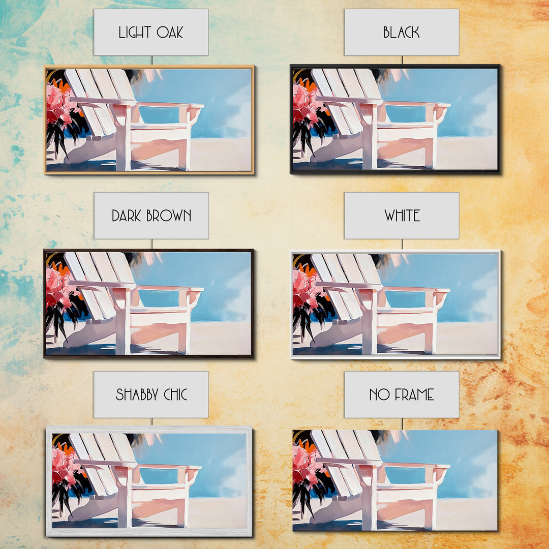 Beach Chair, Summer Relaxation, Coastal Outdoor Art, Vacation Aesthetic, Tropical Home Decor, Minimalist Pastel, Canvas Print, Patio