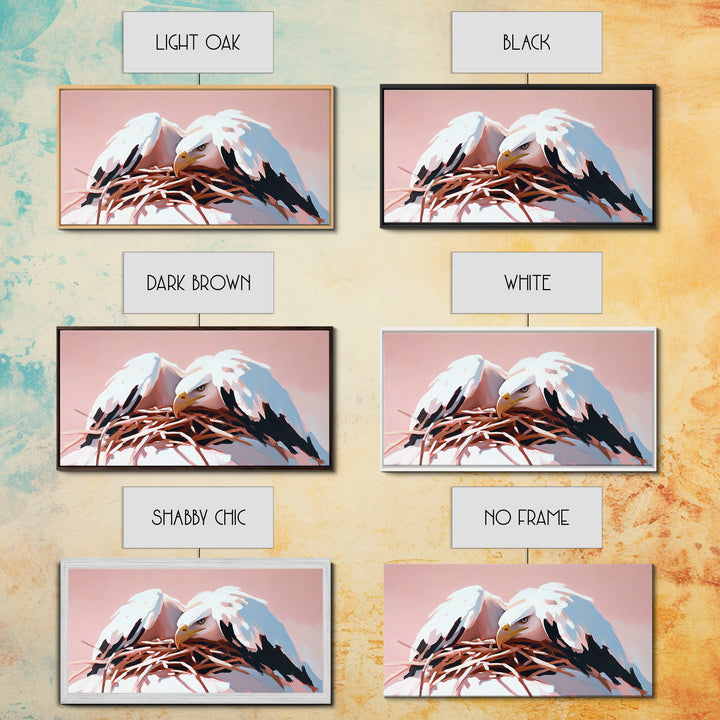 Bald Eagle, Wildlife Nest, Majestic Bird Art, American Symbol, Nature Aesthetic, Home Office Decor, Living Room Art, Framed Canvas Print