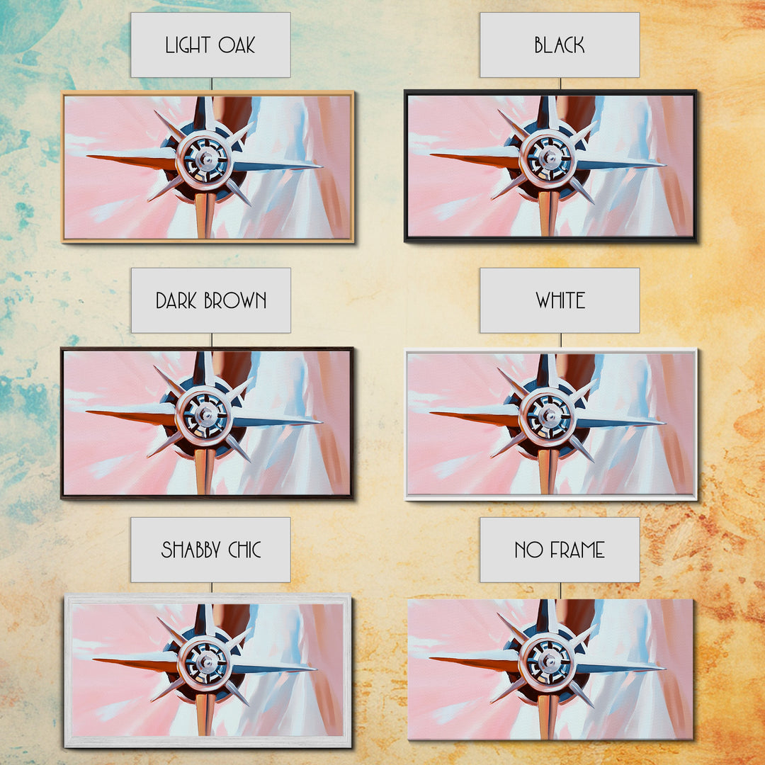 Compass Rose, Nautical Art, Pink Tones, Maritime Decor, Framed Canvas Print, Coastal Home Art, Boho Wall Art, Office Wall Decor