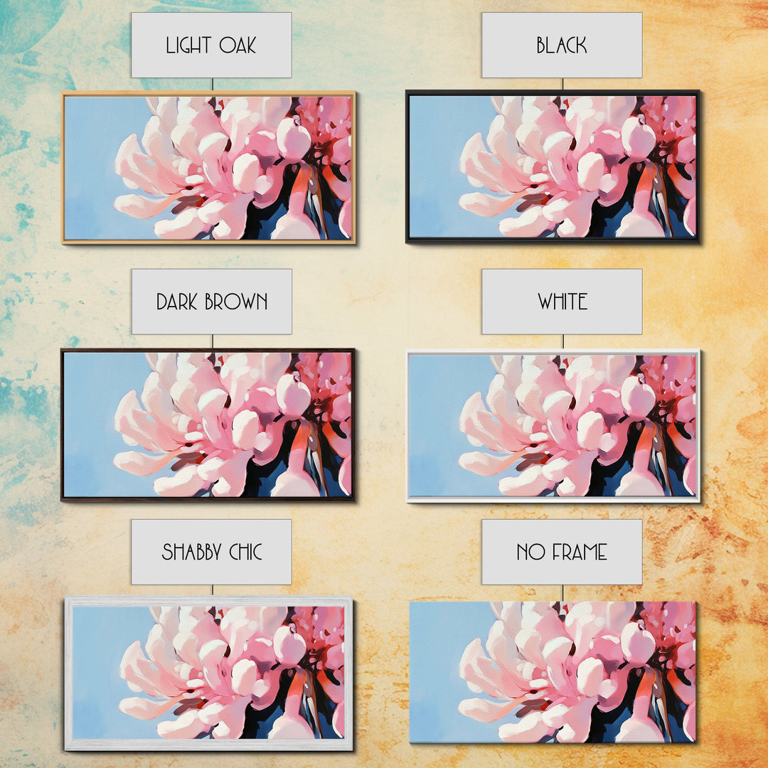 Blooming Flowers, Pink Petals, Floral Print, Modern Art, Framed Canvas Print, Bedroom Wall Art, Feminine Decor, Abstract Flowers