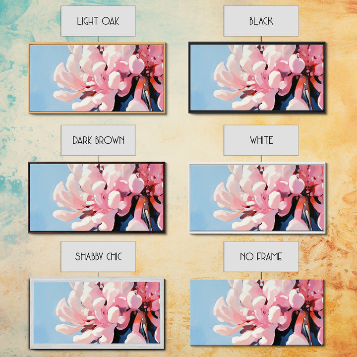 Blooming Flowers, Pink Petals, Floral Print, Modern Art, Framed Canvas Print, Bedroom Wall Art, Feminine Decor, Abstract Flowers