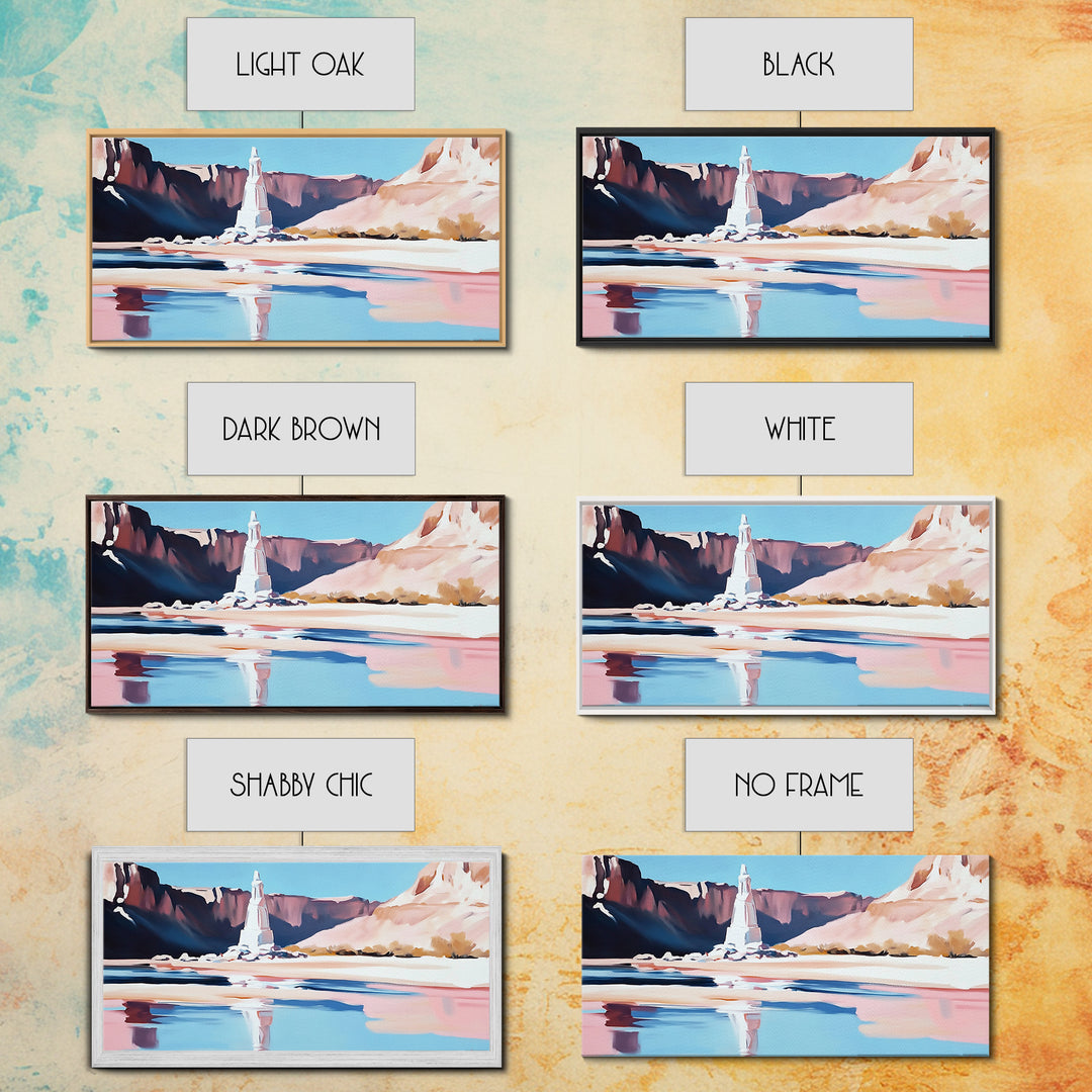 Desert Monument, Canyon Reflection, Southwest Landscape, Framed Canvas Print, Western Art, Rustic Home Decor, Nature Wall Art, Earthy Tones