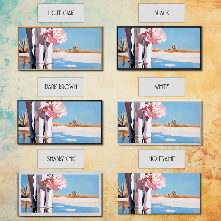 Cactus Blooms, Desert Flowers, Southwestern Serenity, Canvas Print, Floral Art, Pastel Tones, Nature Wall Art, Boho Decor, Minimalist Aesthetic