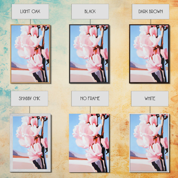 Blush Magnolia Art, Minimalist Floral Painting, Elegant Spring Decor, Pastel Botanical Print, Framed Canvas Print, Bedroom Wall Art
