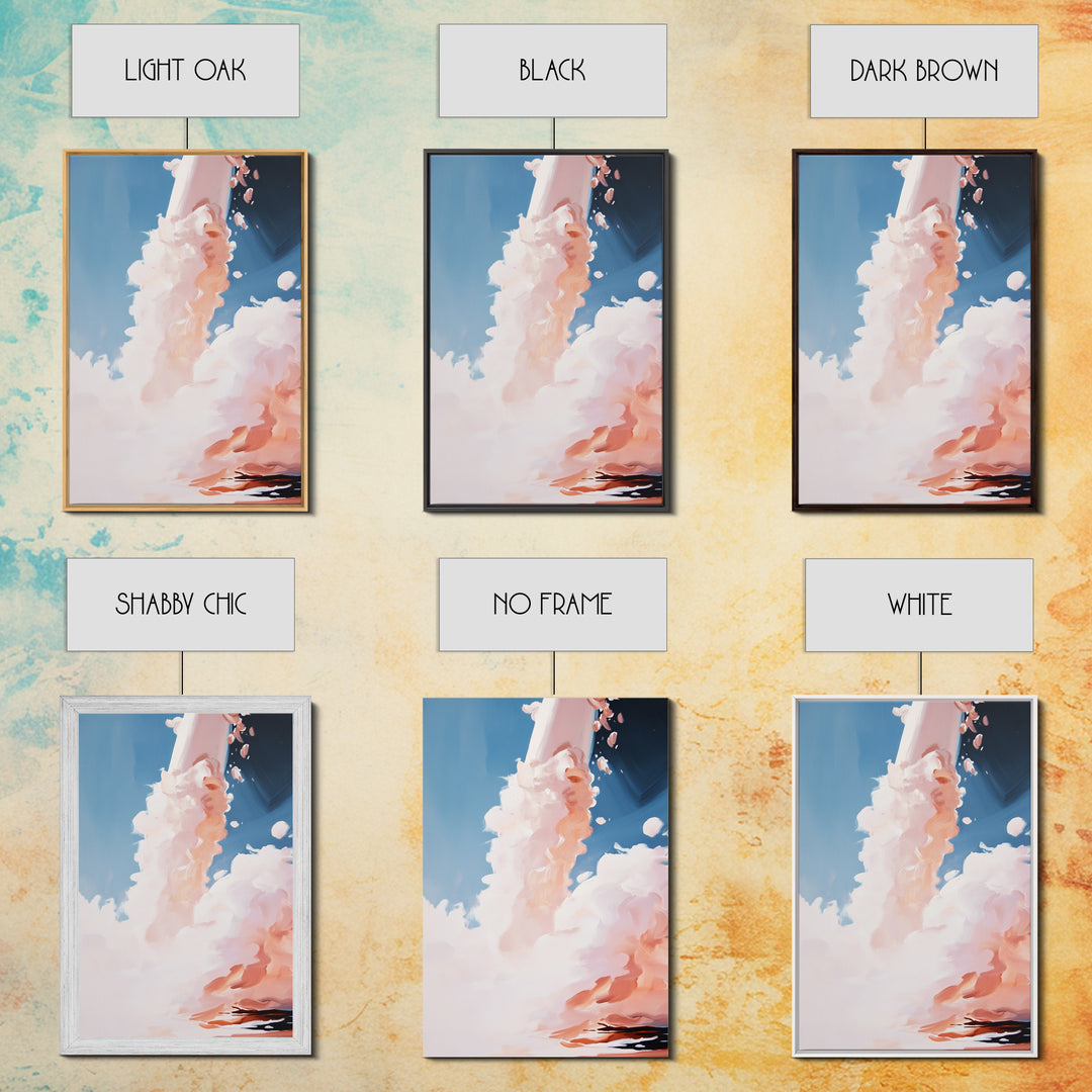 Rocket Launch, Space Exploration, Sci-Fi Aesthetic, Framed Canvas Print, Office Wall Art, Futuristic Home Decor, Astronaut Inspired