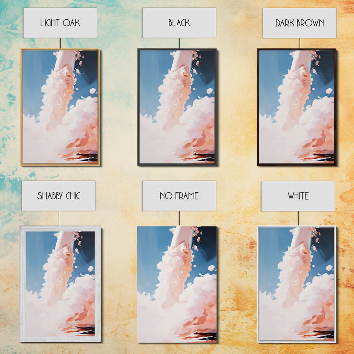 Rocket Launch, Space Exploration, Sci-Fi Aesthetic, Framed Canvas Print, Office Wall Art, Futuristic Home Decor, Astronaut Inspired