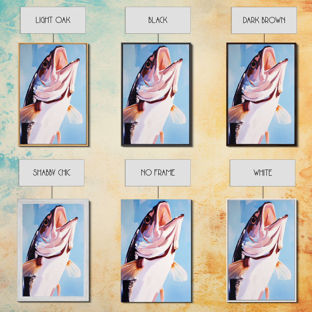 Bass Fish, Fishing Wall Art, Nautical Decor, Sport Fishing, Canvas Print, Coastal Home, Lake House Decor, Rustic Cabin, Ocean Inspired