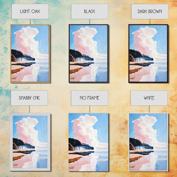 Cloud Reflection, Coastal Landscape, Ocean Sunset Art, Seaside Wall Decor, Framed Canvas Print, Minimalist Beach Art, Living Room Print