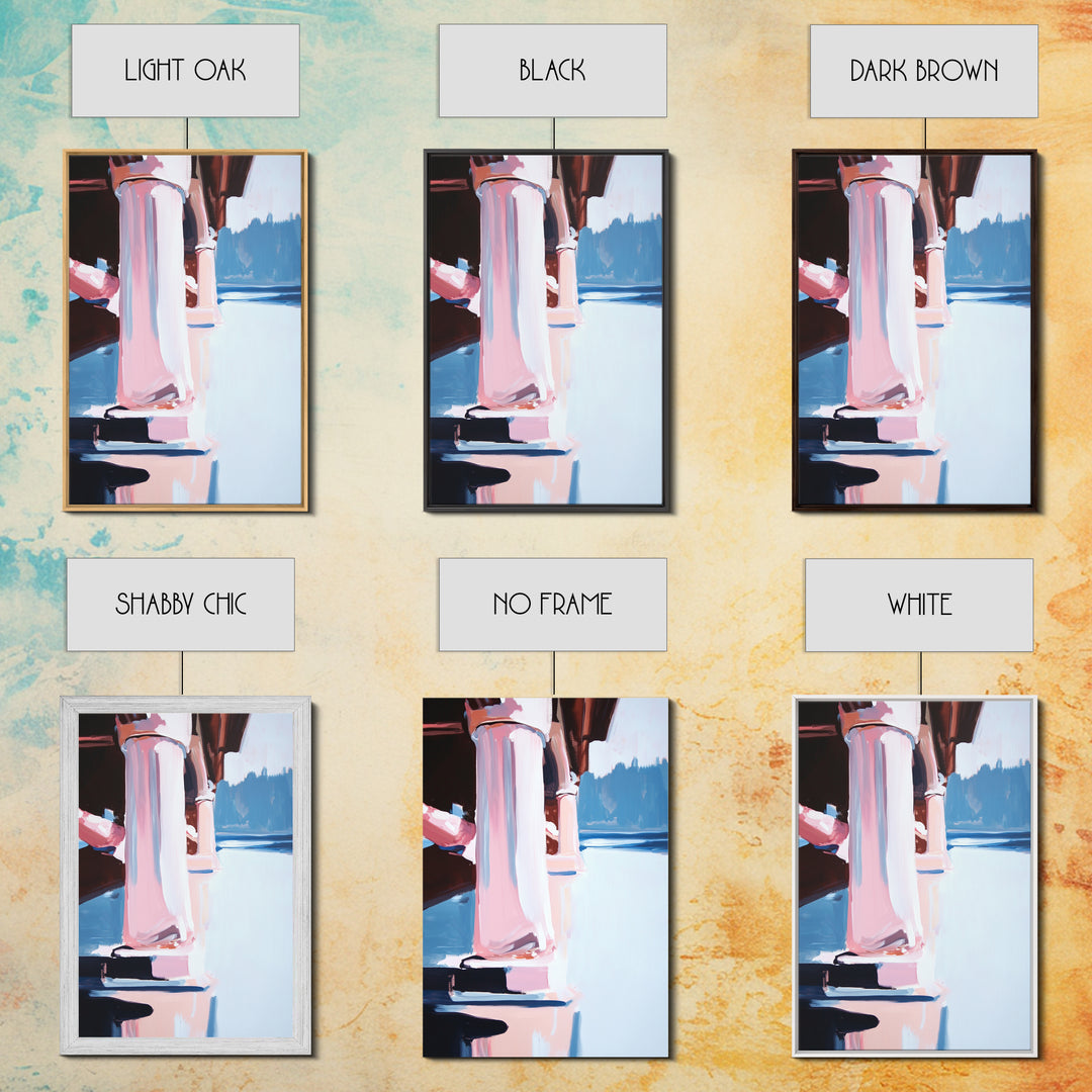 Bridge Reflection, Water Landscape, Framed Canvas Print, Tranquil Wall Art, Modern Minimalist Painting, Calm Home Aesthetic, Neutral Decor