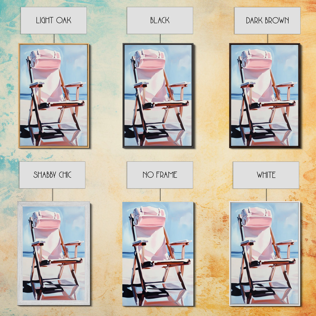 Beach Chair, Relaxing Art, Seaside Escape, Summer Vibes, Canvas Print, Coastal Home Decor, Boho Aesthetic, Minimalist Beach Scene