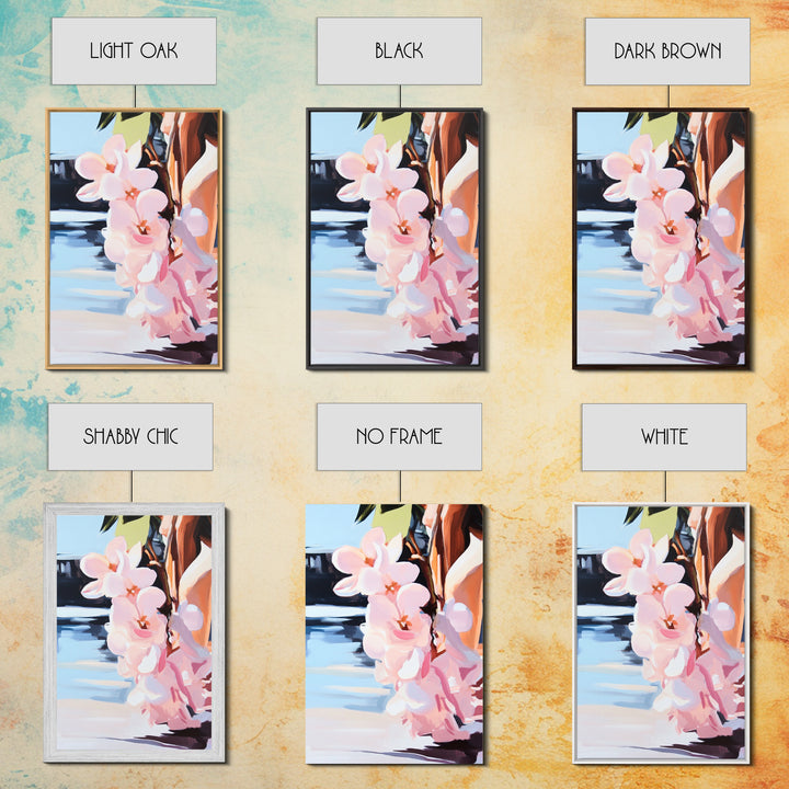 Blossoms, Floral, Nature, Water, Canvas Print, Botanical Wall Art, Feminine Aesthetic, Soft Pastel Decor, Spring Wall Hanging, Living Room Art
