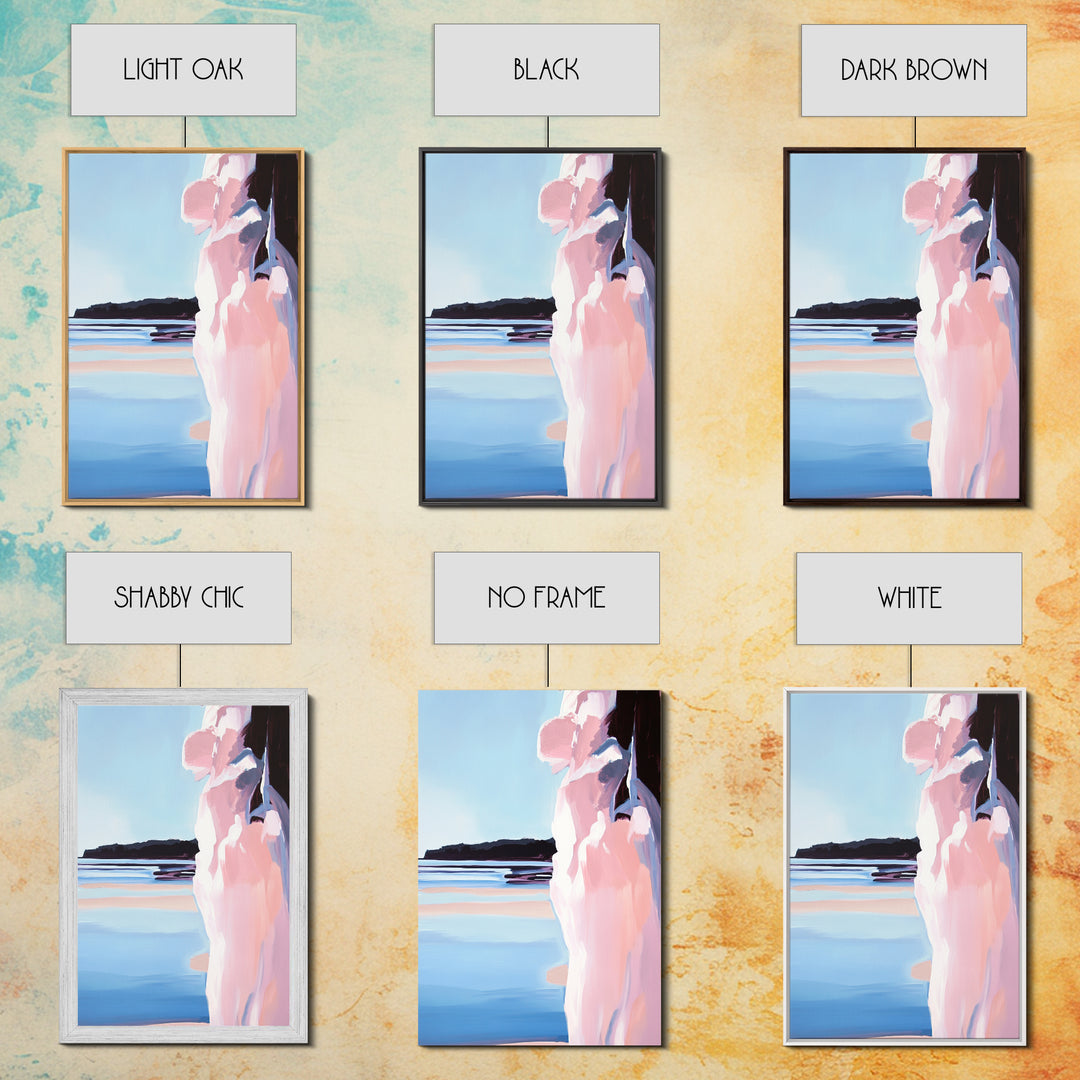 Beach Cliff, Coastal Landscape, Seascape Painting, Canvas Print, Modern Wall Art, Ocean Decor, Minimalist Art, Living Room Wall Art