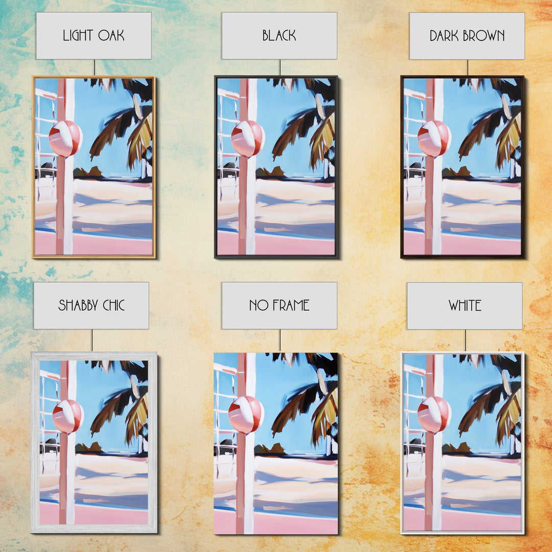 Beach Volleyball, Coastal Fun, Tropical Vibes, Sunset Sport, Canvas Print, Summer Wall Art, Beach House Decor, Relaxed Style