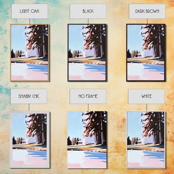 Autumn Tree, Tranquil Landscape Painting, Nature Retreat Art, Framed Canvas Print, Cozy Cabin Wall Decor, Fall Aesthetic