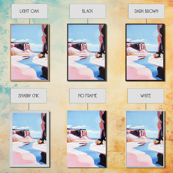 Desert Canyon, Western Landscape Art, Earthy Tones, Minimalist Decor, Scenic Painting, Nature Lover Gift, Framed Canvas Print, Wall Art