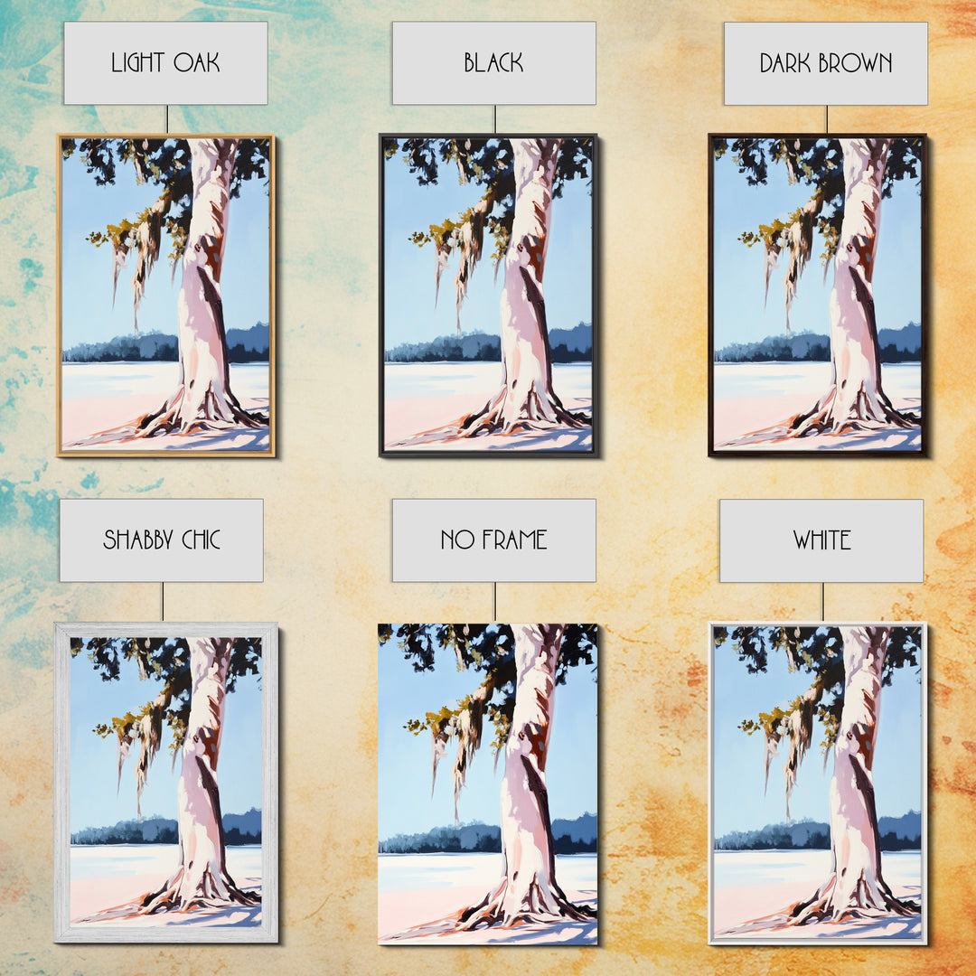 Rustic Tree Painting, Nature Wall Art, Moody Landscape, Framed Canvas Print, Neutral Tones, Boho Art, Living Room Wall Art, Farmhouse Decor