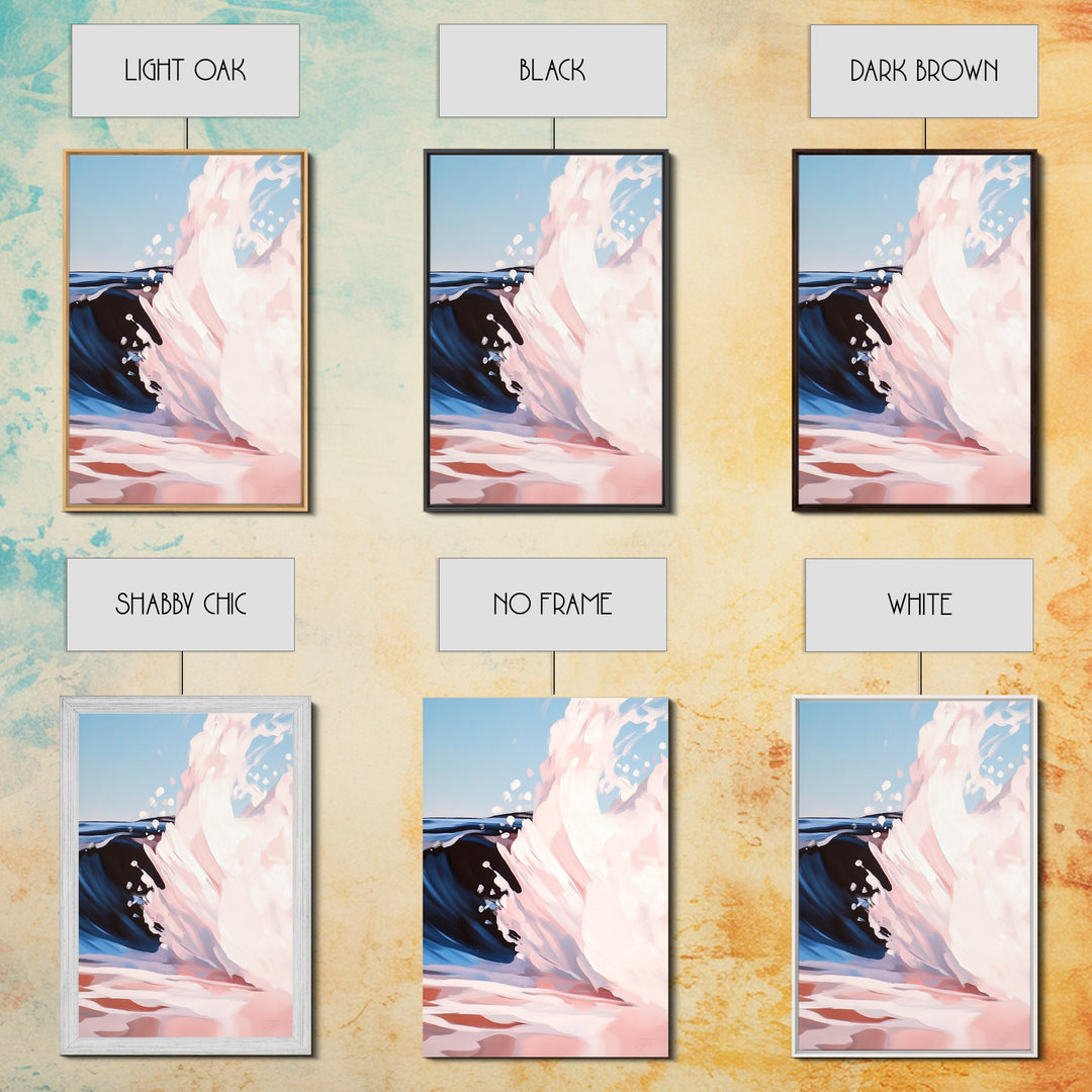 Ocean Wave Painting, Coastal Beach Art, Abstract Water Scene, Framed Canvas Print, Modern Nautical Decor, Living Room Wall Art, Boho Art