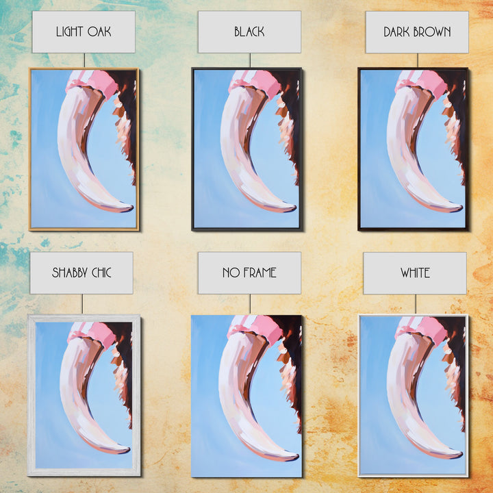 Buffalo Horn, Western Decor, Rustic Art, Cowboy Wall Art, Framed Canvas Print, Boho Style, Minimalist Animal Art, Neutral Aesthetic