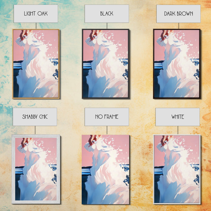 Pink Clouds, Coastal, Beach Wall Art, Boho, Aesthetic, Dreamy, Sunset, Pastel, Sky, Seascape, Minimalist, Framed Canvas Print