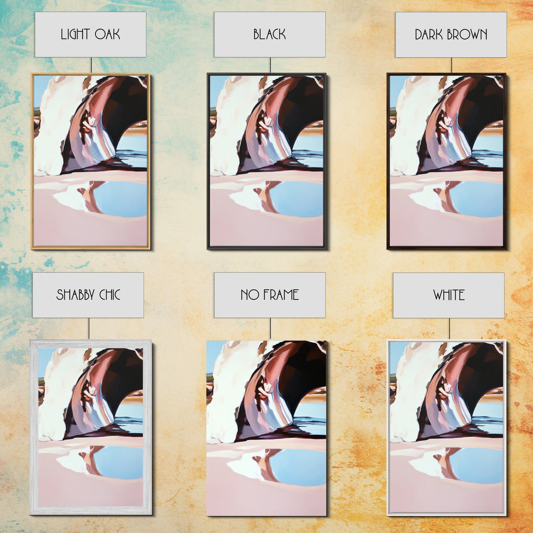 Desert Arch, Dreamy Reflection, Surreal Landscape, Boho Wall Art, Nature Inspired, Earthy Decor, Framed Canvas Print, Bedroom