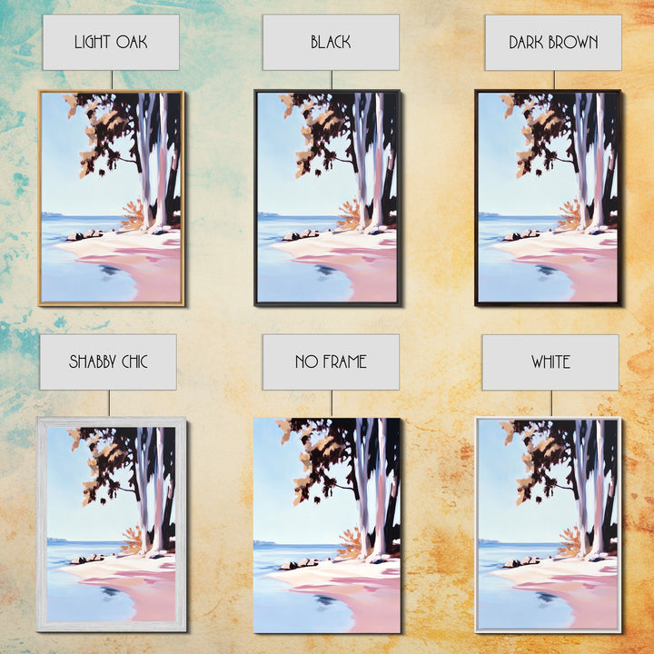 Coastal Serenity, Beach Landscape, Blue Ocean, Framed Canvas Print, Minimalist Wall Art, Modern Decor, Living Room Art, Ocean Scene