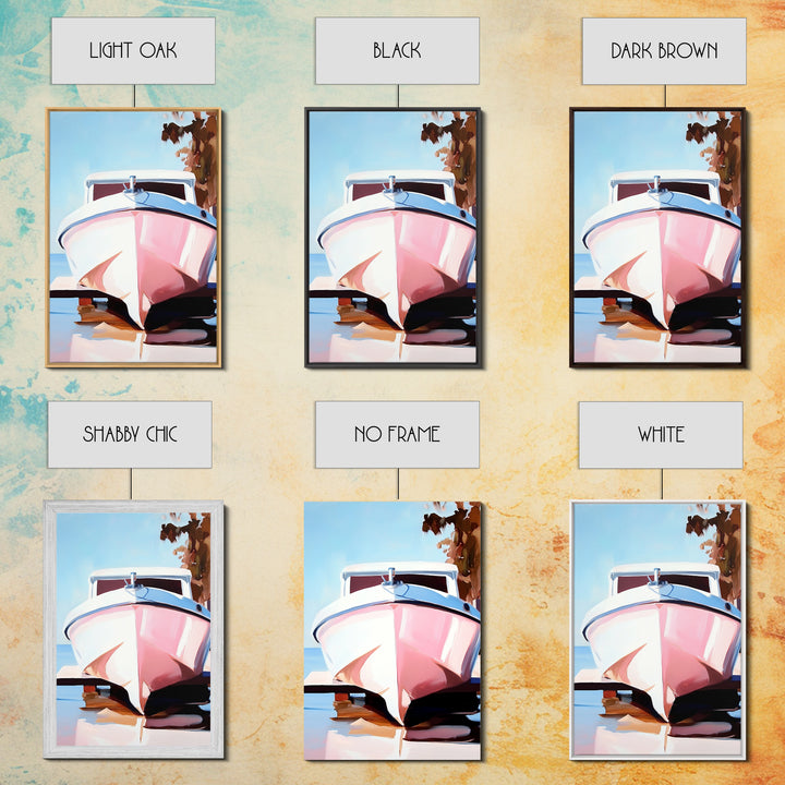 Boat Reflection, Coastal Decor, Nautical Art, Marina Print, Framed Canvas Print, Ocean Wall Art, Minimalist Seascape, Tranquil Artwork