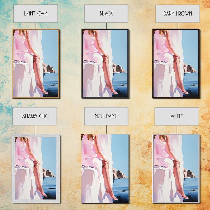 Abstract Rock, Water Reflection, Earthy Tones, Tranquil Nature Scene, Modern Aesthetic, Framed Canvas Print, Living Room Wall Art