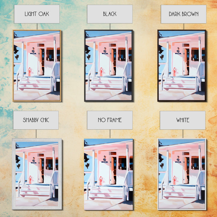 Beach House, Coastal Art, Nautical Decor, Minimalist Wall Art, Framed Canvas Print, Modern Home, Living Room Art, Pastel Painting