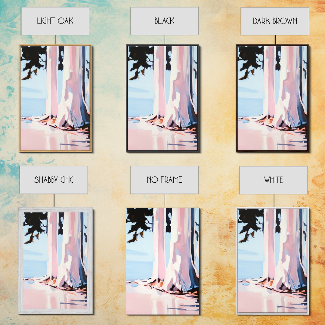 Birch Trees, Modern Forest Art, Minimalist Nature Painting, Cozy Cabin Wall Decor, Framed Canvas Print, Scandinavian Home Aesthetic