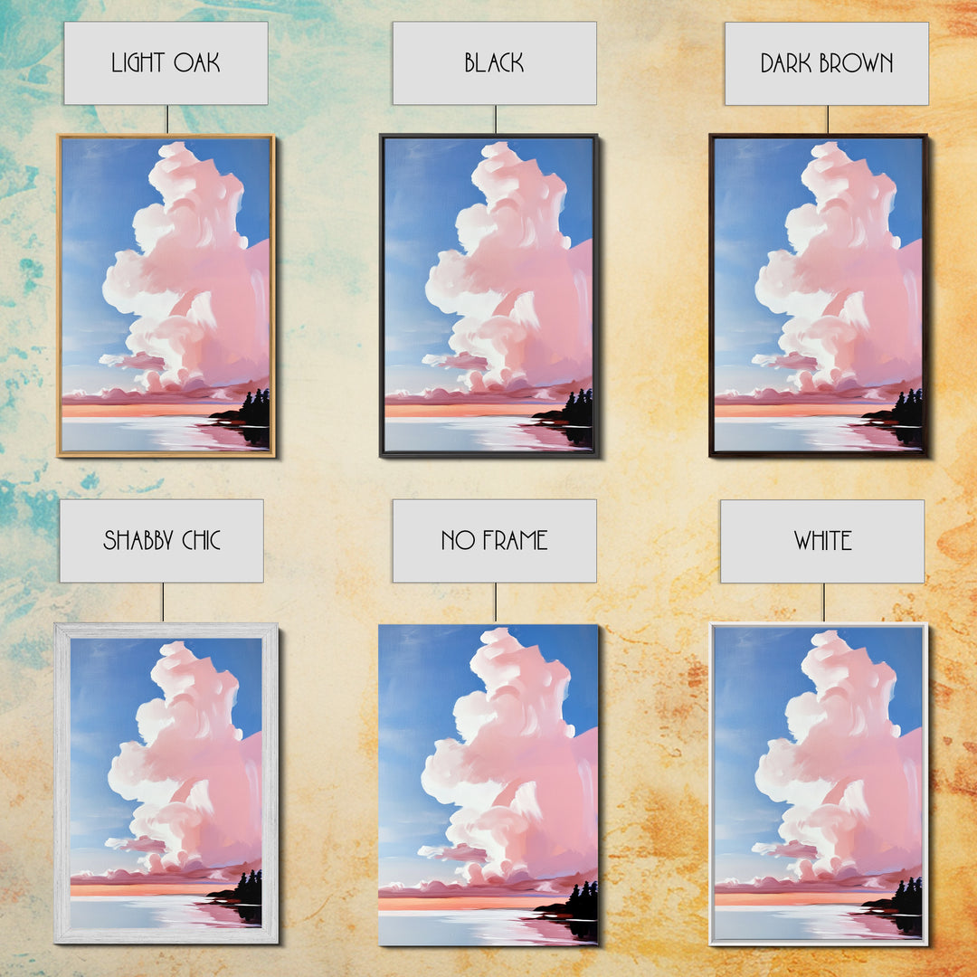 Pink Clouds, Sunset Sky, Dreamy Wall Art, Romantic Painting, Pastel Decor, Soft Aesthetic, Nature Inspired, Canvas Print, Bedroom Art