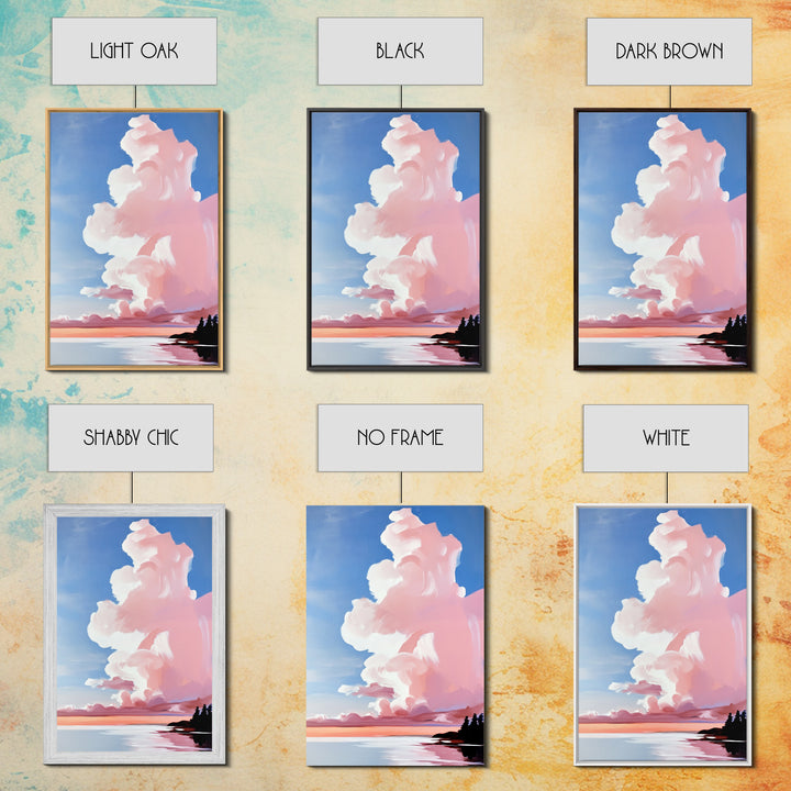 Pink Clouds, Sunset Sky, Dreamy Wall Art, Romantic Painting, Pastel Decor, Soft Aesthetic, Nature Inspired, Canvas Print, Bedroom Art