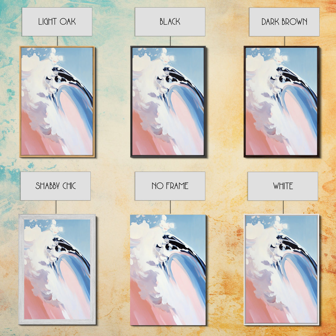 Ocean Curl, Surfer Wave Art, Framed Canvas Print, Beach House Decor, Coastal Painting, Summer Vibes Artwork, Minimalist Seascape