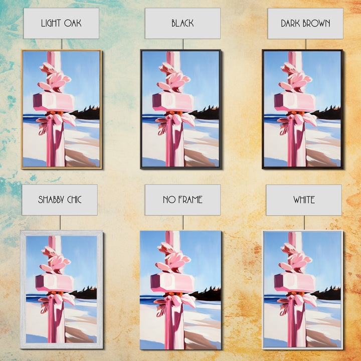 Abstract Coastal Pillar, Ocean Inspired Art, Minimalist Blue Aesthetic, Beach House Decor, Canvas Print, Framed Canvas Print