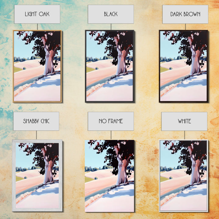 Rolling Hills, Tranquil Landscape, Country Scene, Framed Canvas Print, Rustic Farmhouse Decor, Nature Wall Art, Cozy Living Room Artwork