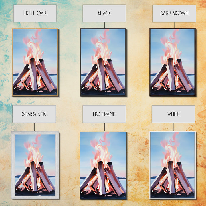 Firelight, Outdoor Glow, Evening Warmth, Canvas Print, Rustic Cabin Art, Cozy Ambiance, Living Room Decor, Autumn Vibes, Bonfire Scene